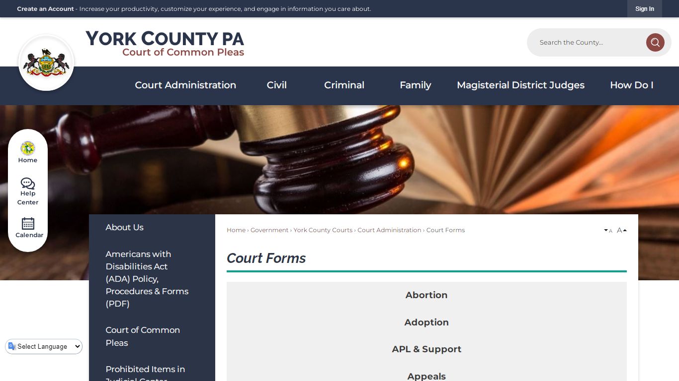 Court Forms | York County, PA